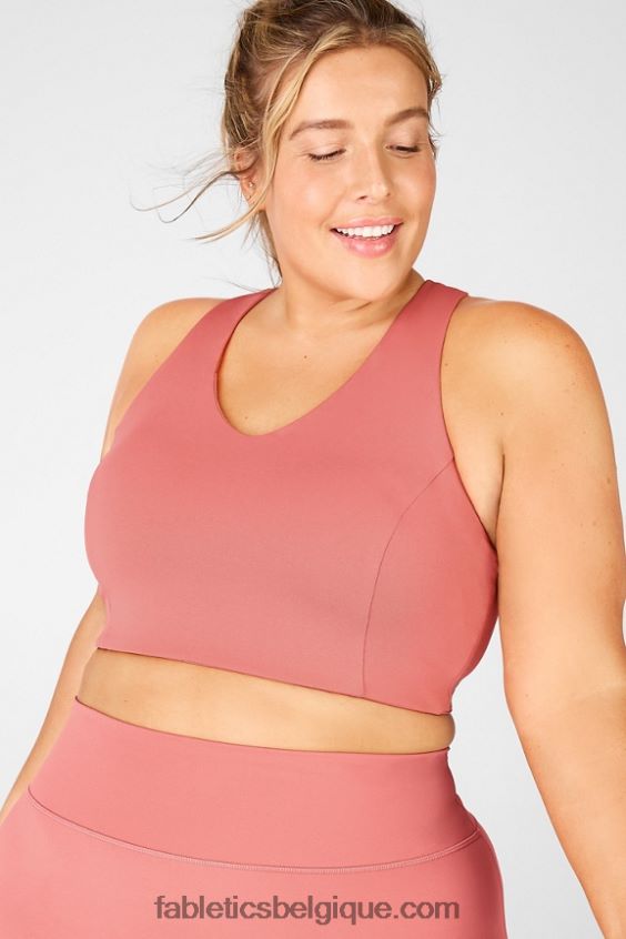 soutien-gorge de sport à fort impact boost femmes Fabletics 404P0T1442 cèdre/fleur poussiéreux