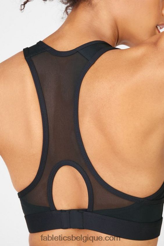 soutien-gorge de sport à impact élevé avec fermeture éclair sur le devant femmes Fabletics 404P0T1427 noir