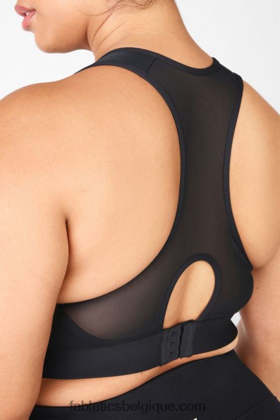 soutien-gorge de sport à impact élevé avec fermeture éclair sur le devant femmes Fabletics 404P0T1428 noir