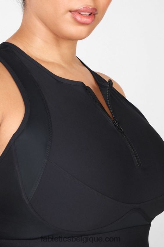 soutien-gorge de sport à impact élevé avec fermeture éclair sur le devant femmes Fabletics 404P0T1428 noir