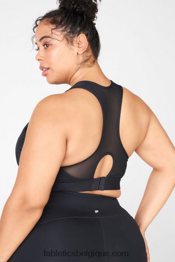 soutien-gorge de sport à impact élevé avec fermeture éclair sur le devant femmes Fabletics 404P0T1428 noir