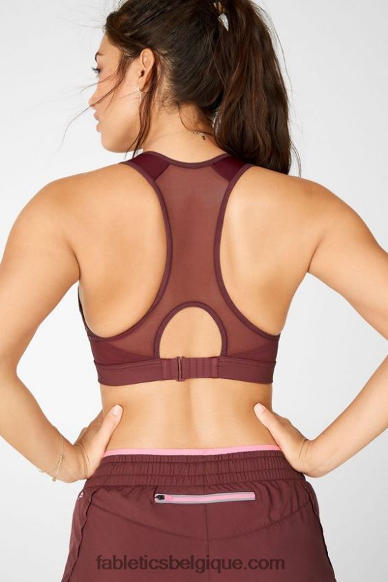 soutien-gorge de sport à impact élevé avec fermeture éclair sur le devant femmes Fabletics 404P0T1448 rouiller