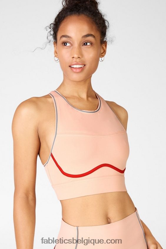 soutien-gorge de sport à impact élevé brynn ii femmes Fabletics 404P0T1435 bois de santal/kaki/argent réfléchissant