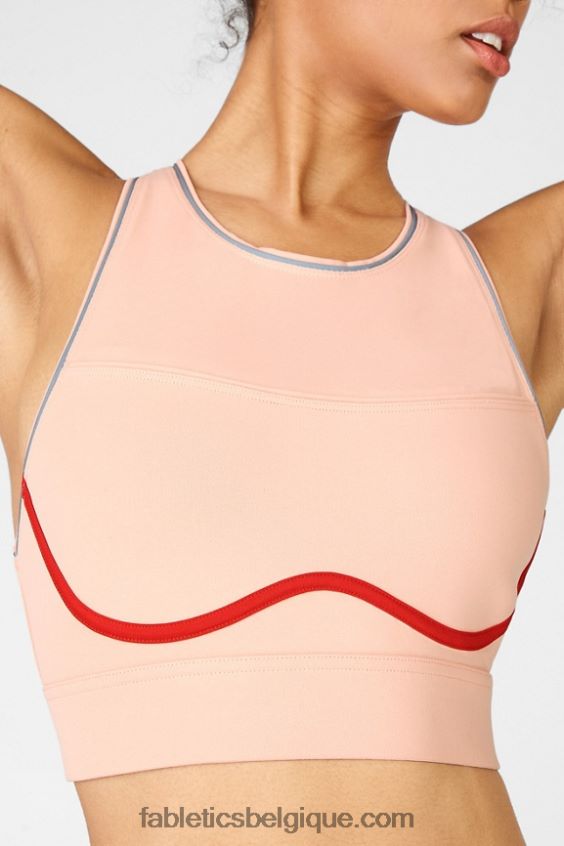 soutien-gorge de sport à impact élevé brynn ii femmes Fabletics 404P0T1435 bois de santal/kaki/argent réfléchissant