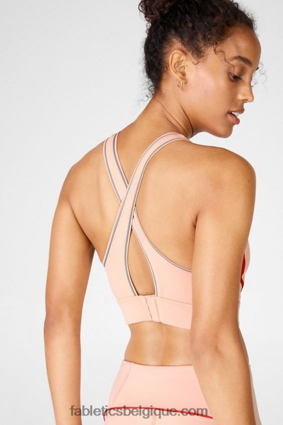 soutien-gorge de sport à impact élevé brynn ii femmes Fabletics 404P0T1435 bois de santal/kaki/argent réfléchissant