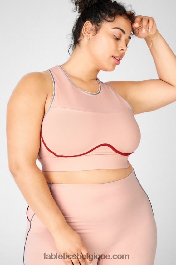 soutien-gorge de sport à impact élevé brynn ii femmes Fabletics 404P0T1436 bois de santal/kaki/argent réfléchissant