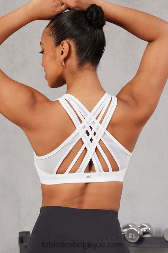 soutien-gorge de sport à impact élevé faye femmes Fabletics 404P0T1384 blanc classique