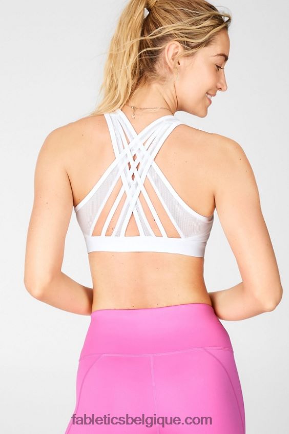 soutien-gorge de sport à impact élevé faye femmes Fabletics 404P0T1386 blanc