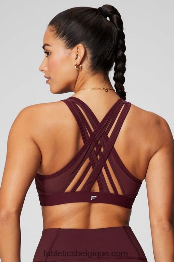 soutien-gorge de sport à impact élevé faye femmes Fabletics 404P0T1388 merlot
