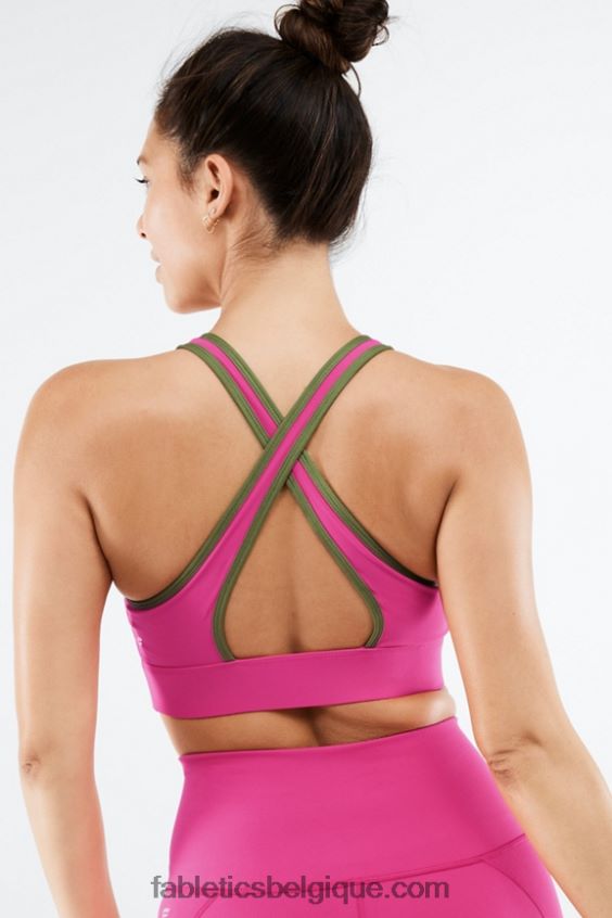 soutien-gorge de sport à impact élevé siena femmes Fabletics 404P0T1429 punch rose/olive fanée