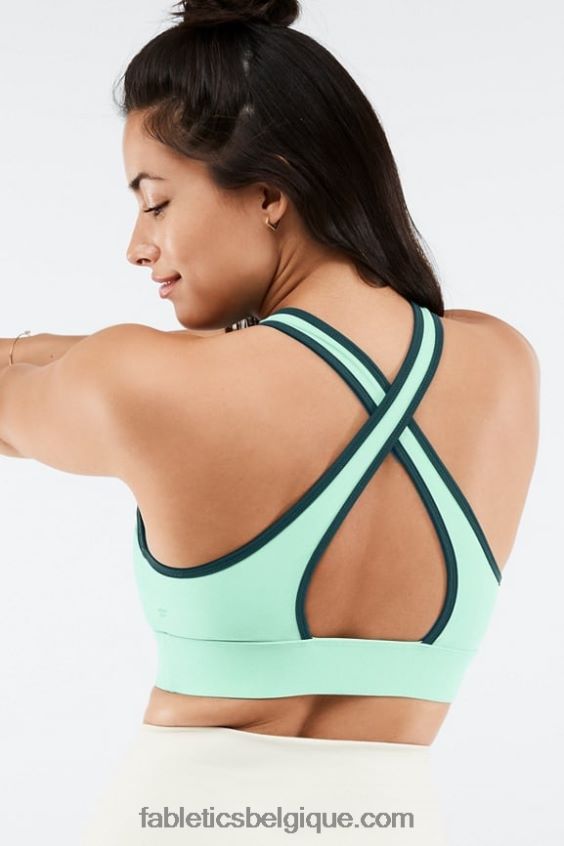soutien-gorge de sport à impact élevé siena femmes Fabletics 404P0T1431 côte du golfe/onde de minuit