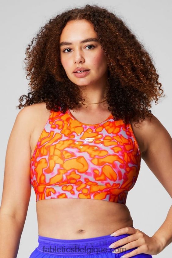 soutien-gorge de sport à impact élevé trinity 95 femmes Fabletics 404P0T1363 évasion rose folie estivale/soleil de l'après-midi/graphique