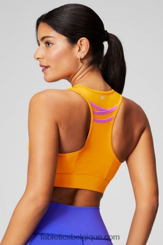 soutien-gorge de sport à impact élevé trinity 95 femmes Fabletics 404P0T1364 soleil d\'après-midi/évasion rose/graphique