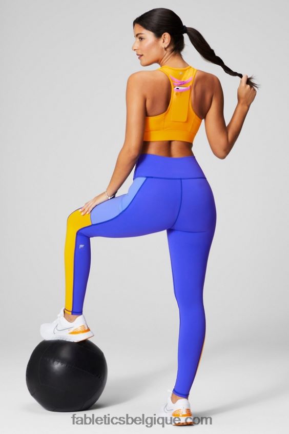 soutien-gorge de sport à impact élevé trinity 95 femmes Fabletics 404P0T1364 soleil d\'après-midi/évasion rose/graphique