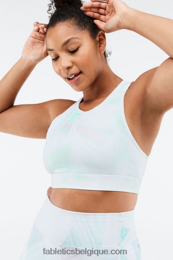 soutien-gorge de sport à impact élevé trinity 98 femmes Fabletics 404P0T1379 impression/côte du golfe