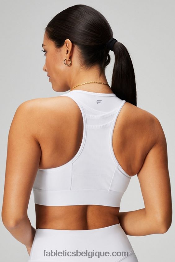 soutien-gorge de sport à impact élevé trinity 98 femmes Fabletics 404P0T1381 blanc classique