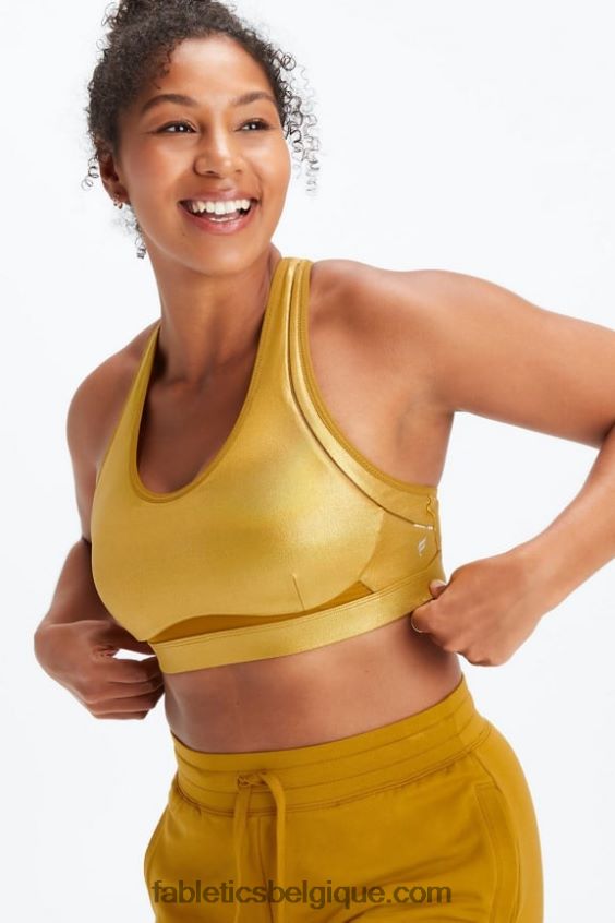 soutien-gorge de sport réglable à fort impact belle irisé femmes Fabletics 404P0T1403 éclat bronze foncé