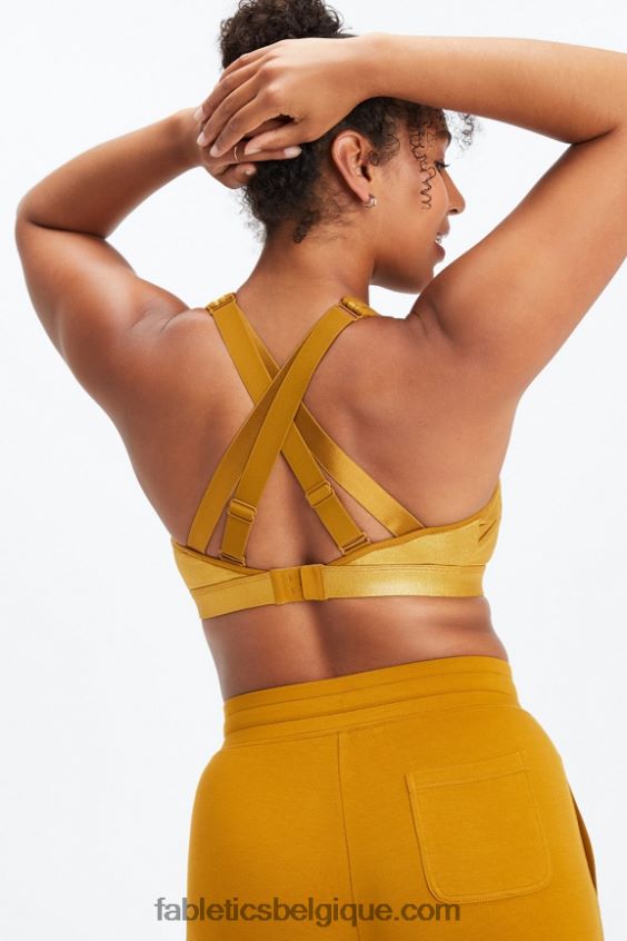 soutien-gorge de sport réglable à fort impact belle irisé femmes Fabletics 404P0T1403 éclat bronze foncé