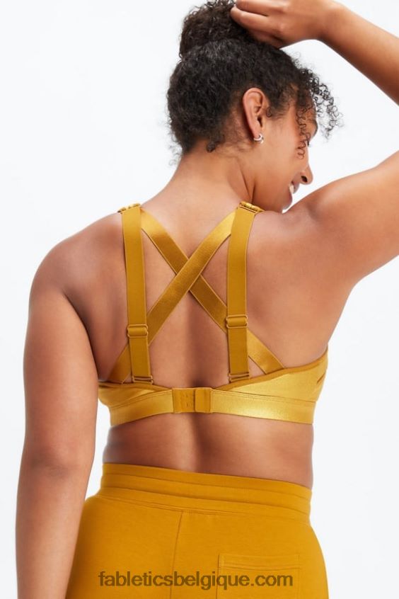 soutien-gorge de sport réglable à fort impact belle irisé femmes Fabletics 404P0T1403 éclat bronze foncé
