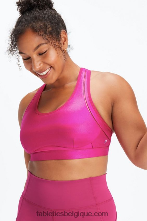 soutien-gorge de sport réglable à fort impact belle irisé femmes Fabletics 404P0T1404 éclat de sangria
