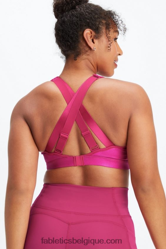 soutien-gorge de sport réglable à fort impact belle irisé femmes Fabletics 404P0T1404 éclat de sangria