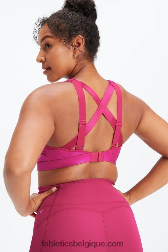 soutien-gorge de sport réglable à fort impact belle irisé femmes Fabletics 404P0T1404 éclat de sangria