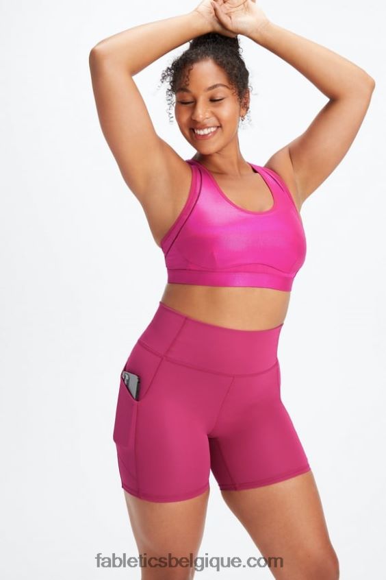 soutien-gorge de sport réglable à fort impact belle irisé femmes Fabletics 404P0T1404 éclat de sangria