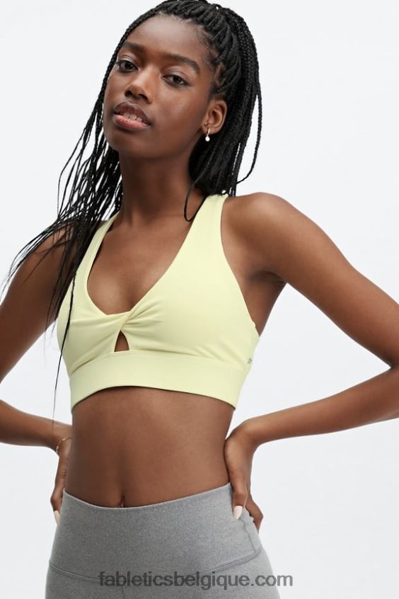brassière de sport à devant torsadé oasis femmes Fabletics 404P0T1732 poire claire