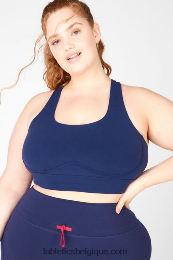 brassière de sport freya en maille sculpturale femmes Fabletics 404P0T1902 abîme/vermillon