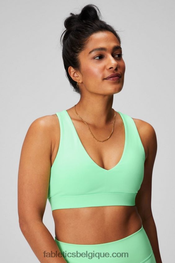 brassière de sport midi à impact moyen on-the-go 127 femmes Fabletics 404P0T1822 citron vert sucré
