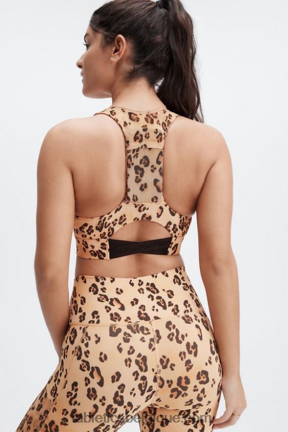 brassière de sport midi à impact moyen on-the-go 128 femmes Fabletics 404P0T1828 léopard du désert