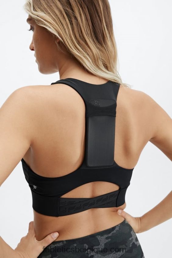 brassière de sport midi à impact moyen on-the-go 130 femmes Fabletics 404P0T1836 logo noir