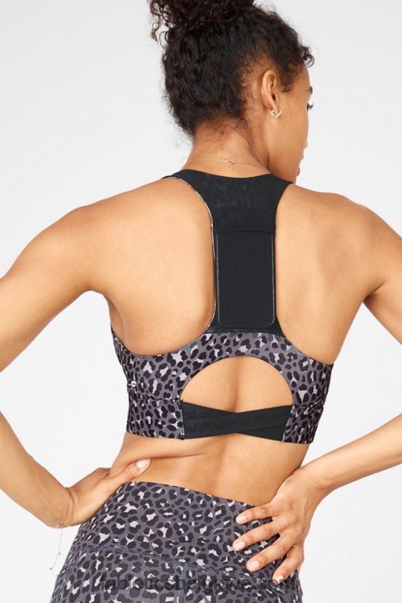 brassière de sport midi à impact moyen on-the-go 130 femmes Fabletics 404P0T1839 furtivité/éclat noir