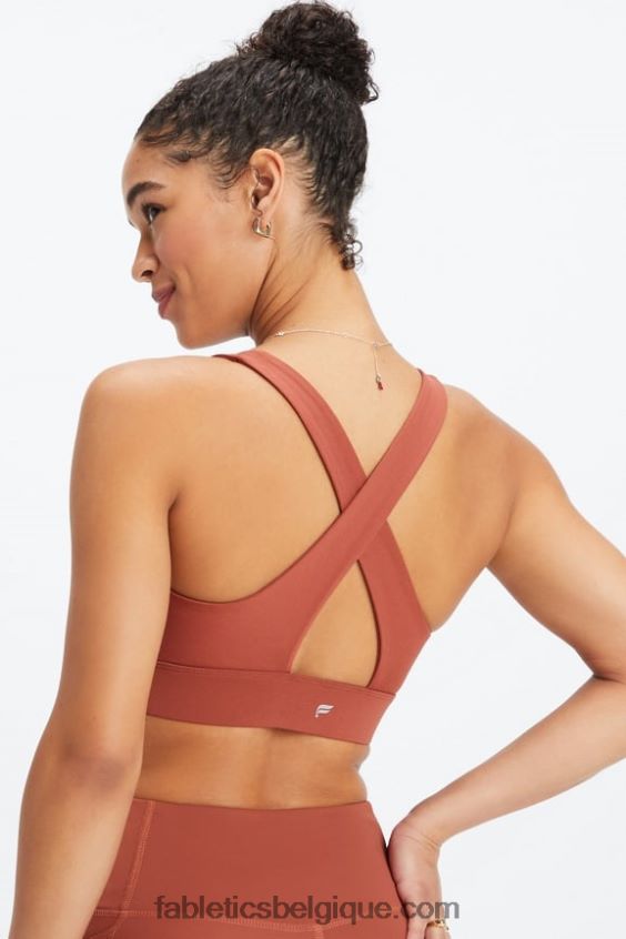 brassière de sport oasis twist 105 femmes Fabletics 404P0T1699 acajou