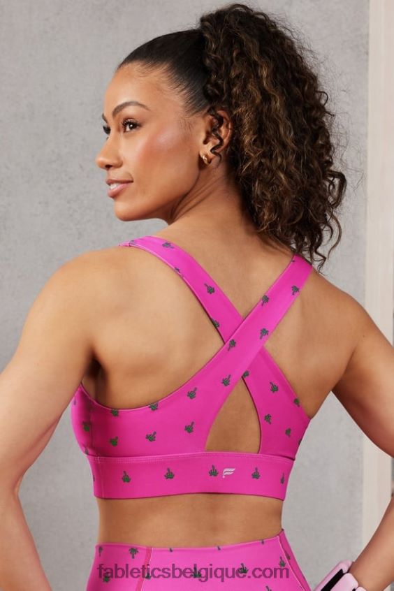brassière de sport oasis twist 105 femmes Fabletics 404P0T1702 palmier d\'évasion rose