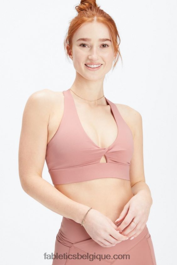 brassière de sport oasis twist 110 femmes Fabletics 404P0T1725 canyon rose