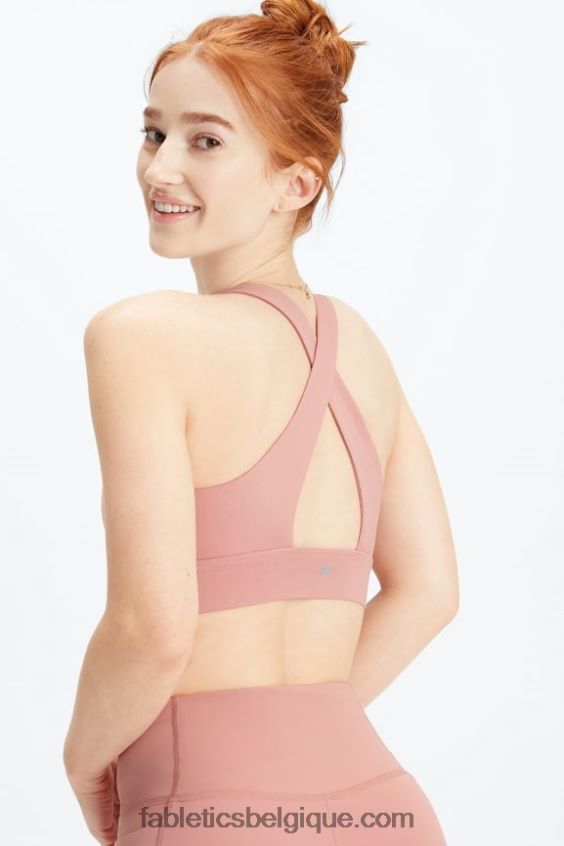 brassière de sport oasis twist 110 femmes Fabletics 404P0T1725 canyon rose