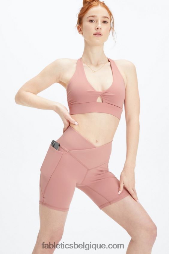 brassière de sport oasis twist 110 femmes Fabletics 404P0T1725 canyon rose
