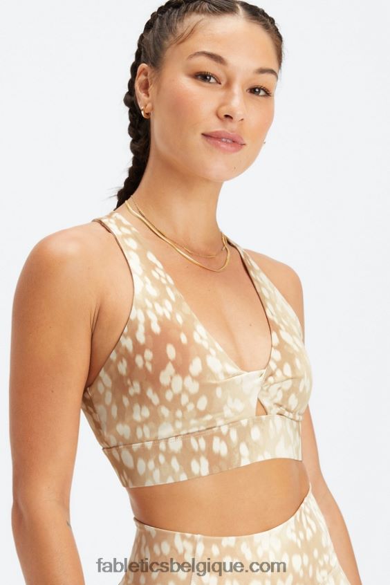 brassière de sport twist oasis 107 femmes Fabletics 404P0T1709 biche tachetée
