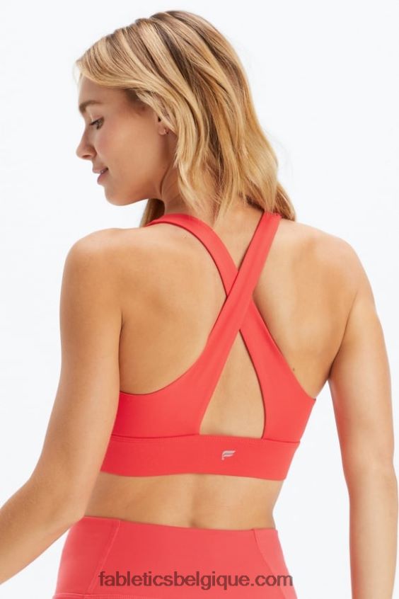 brassière de sport twist oasis 107 femmes Fabletics 404P0T1710 rouge fraise