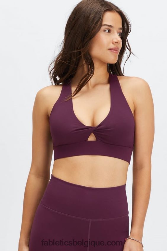 brassière de sport twist oasis 107 femmes Fabletics 404P0T1713 Bourgogne