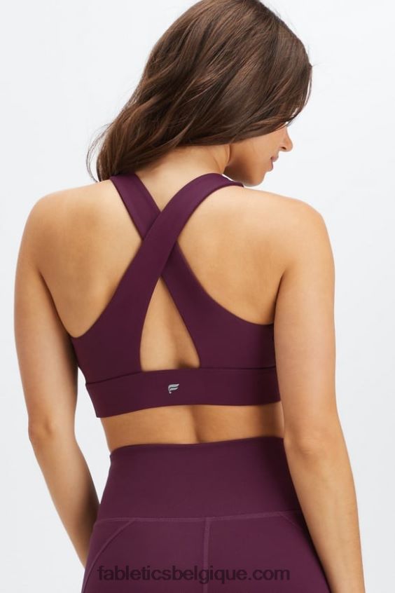 brassière de sport twist oasis 107 femmes Fabletics 404P0T1713 Bourgogne