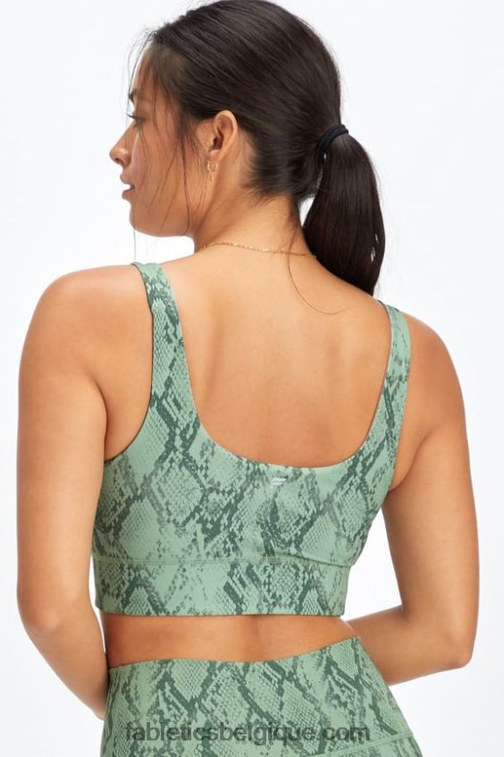 soutien-gorge de sport harlyn midi à impact moyen femmes Fabletics 404P0T1851 serpent cactus/canyon rose