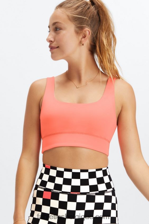 soutien-gorge de sport harlyn midi à impact moyen femmes Fabletics 404P0T1854 flamme orange/soie