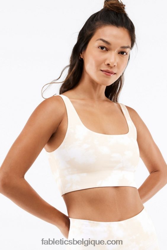 soutien-gorge de sport harlyn midi à impact moyen femmes Fabletics 404P0T1857 magma de lait de miel