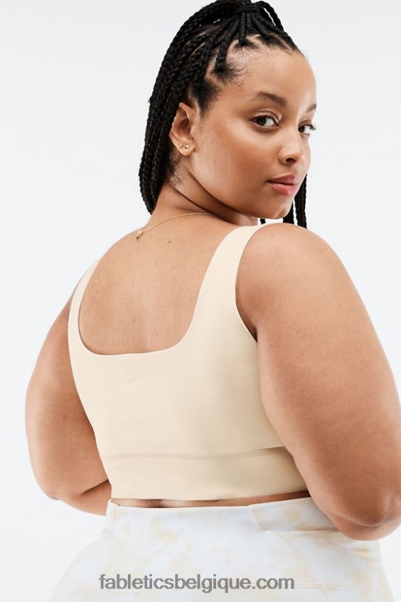 soutien-gorge de sport harlyn midi à impact moyen femmes Fabletics 404P0T1858 magma de lait de miel