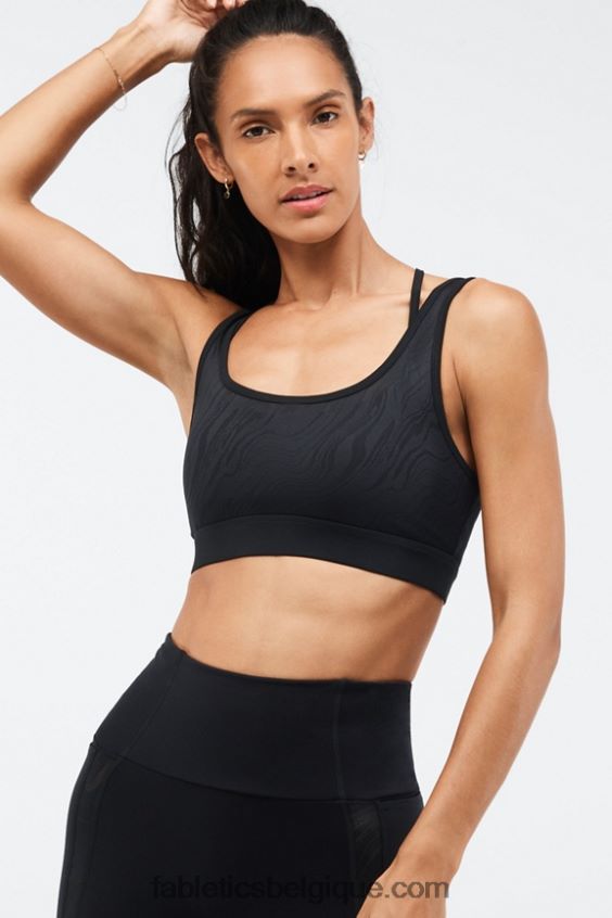 soutien-gorge de sport à impact moyen Kira femmes Fabletics 404P0T1896 noir