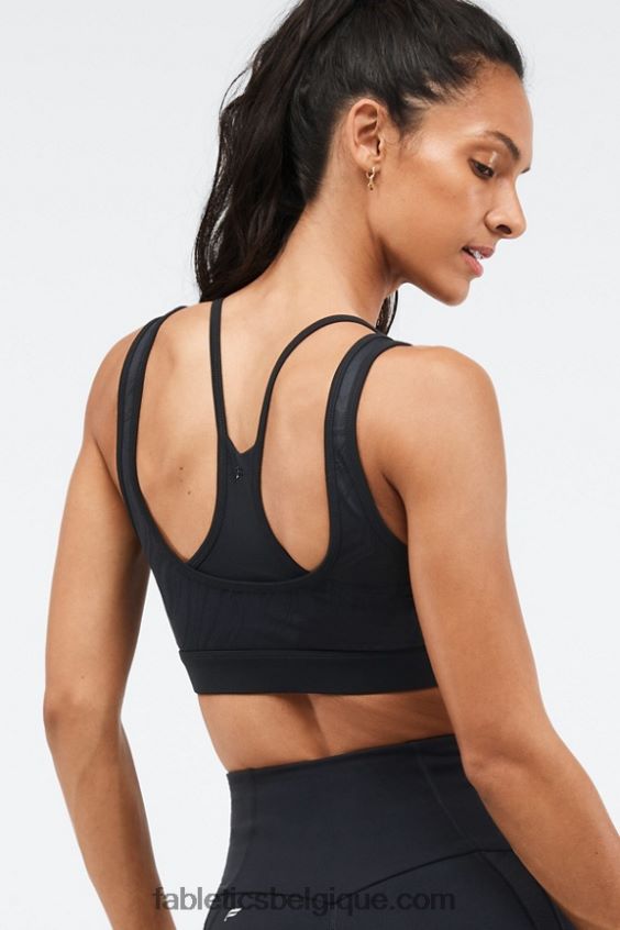 soutien-gorge de sport à impact moyen Kira femmes Fabletics 404P0T1896 noir