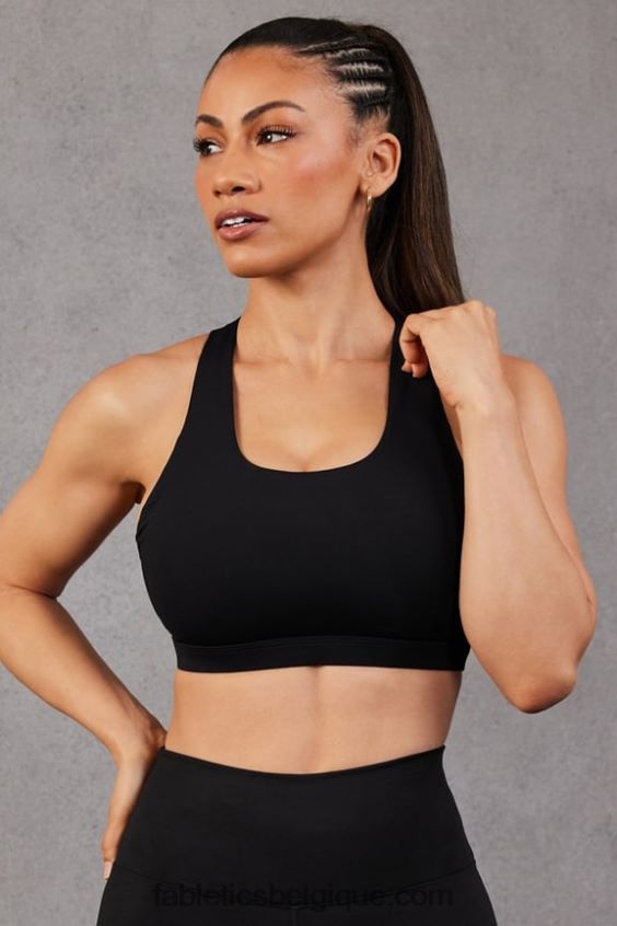 soutien-gorge de sport à impact moyen boost 119 femmes Fabletics 404P0T1776 noir/micro point