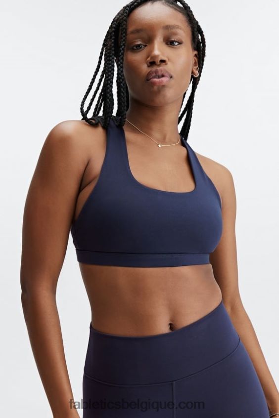 soutien-gorge de sport à impact moyen boost 123 femmes Fabletics 404P0T1799 marine profond/nuage de pluie